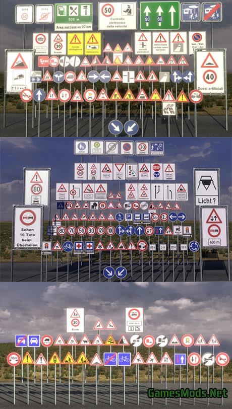 Road Signs V10 Fs19 Fs17 Ets 2 Mods 8412