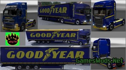 Goodyear SCANIA truck + trailer