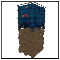 Placeable IBC tank with water trigger