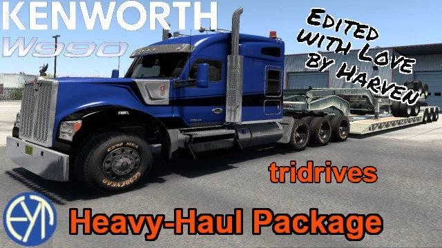 KENWORTH W990 BY HARVEN: HEAVY-HAUL 8X CHASSIS V1.1