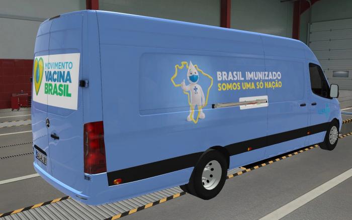 SKIN MERCEDES-BENZ SPRINTER 2021 COVID-19 ETS2 AND ATS 1.43