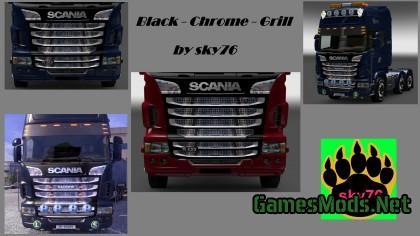Scania black chrome grill