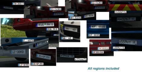 LICENSE PLATES FOR DEFAULT MAP OF ETS2 1.33.X