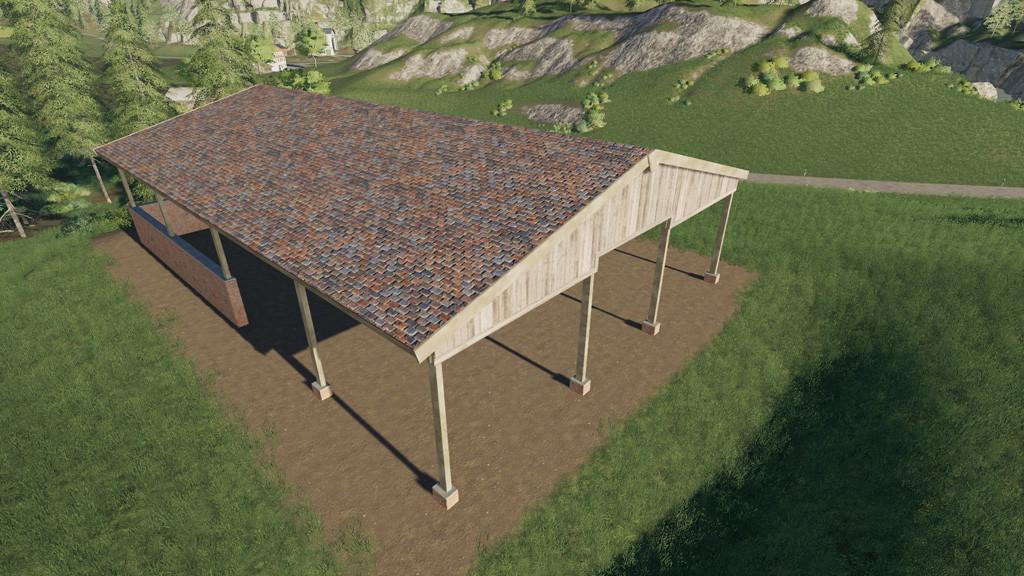 wood frame open sheds with brick wall » gamesmods.net