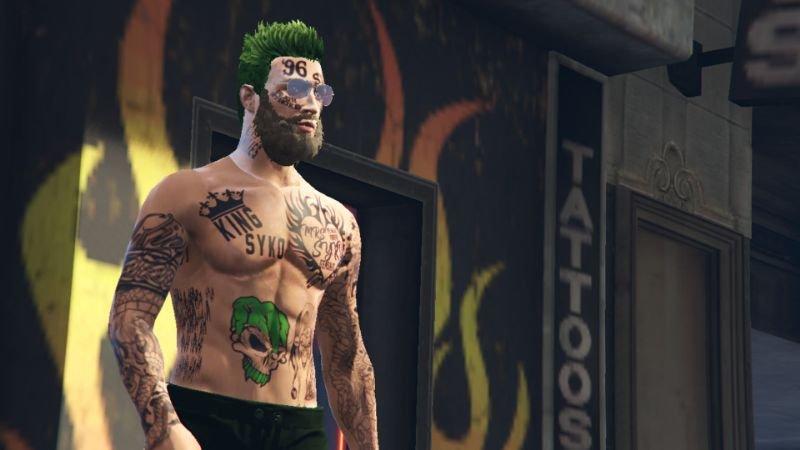 MP Custom Green Jester Tattoo PNG For Male MP Character STOMACH 10   GamesModsnet  FS19 FS17 ETS 2 mods
