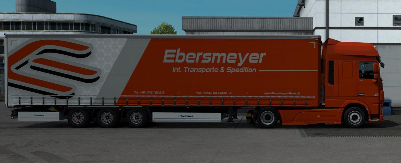 Skin Trans Europe on truck Mercedes-Benz for Euro Truck Simulator 2