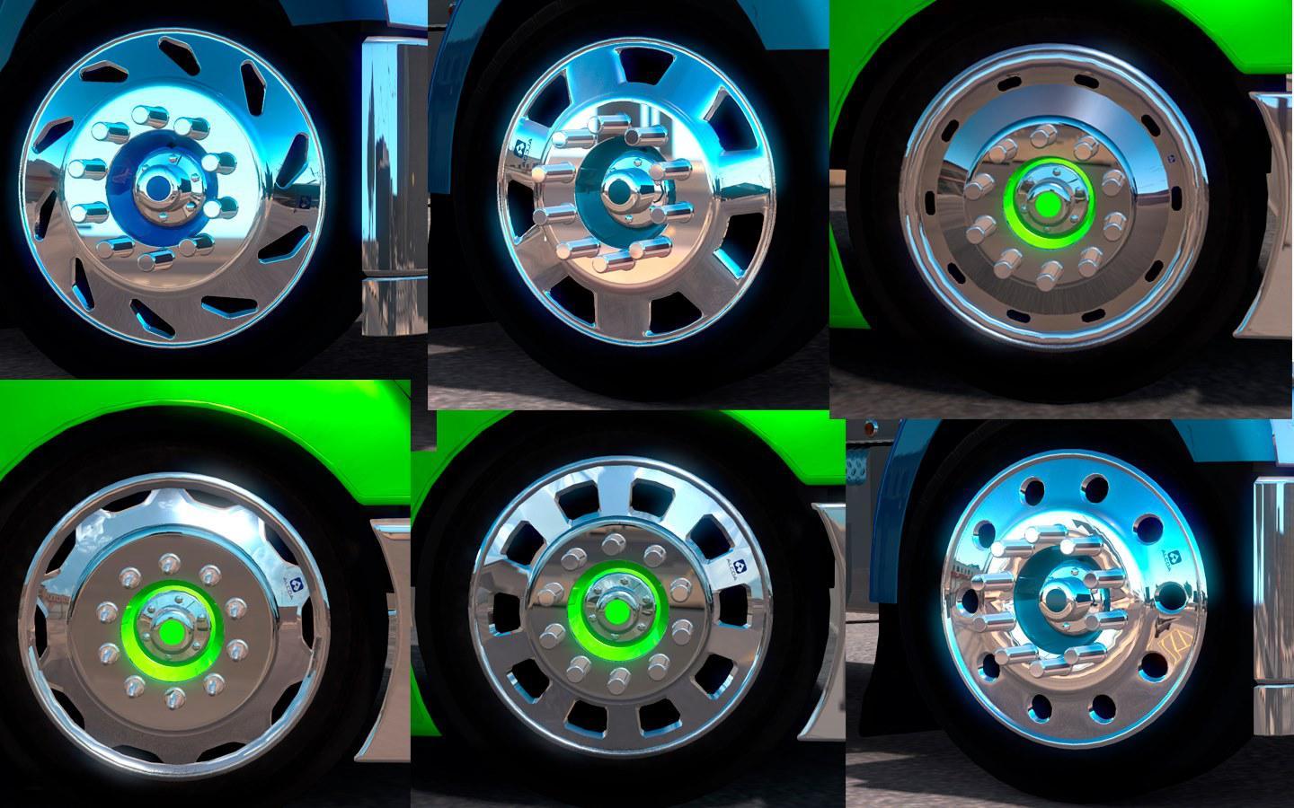 Pack chrome rims, tires and nuts for all trucks.ALCOA HUGE RIM PACK V2.0 fo...