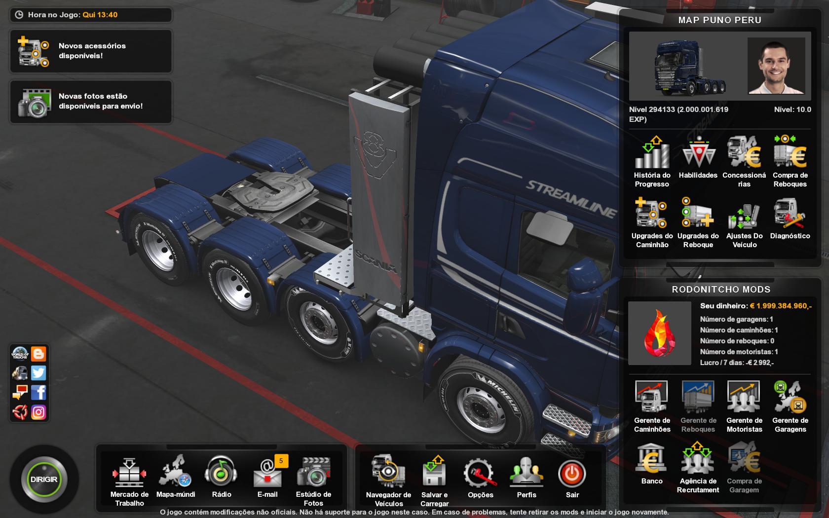 Mod de Caminhão e Reboques Para o Euro Truck Simulator 2