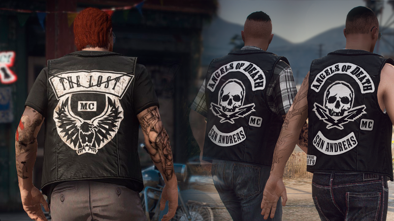 Filmsjackets on X: GTA #VideoGame Angels of Death Liberty MC Black Leather  Vest. ▻Shop Now Click on Link◅    / X