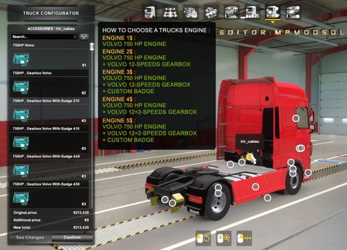 Volvo 750HP Engine And Gearbox For All Trucks V1.1 For Multiplayer ETS2 1.38