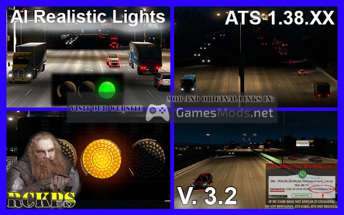 AI Realistic lights V. 3.2 For ATS 1.38.XX