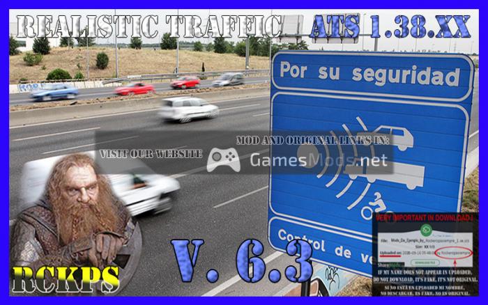 Realistic Traffic 6.3 For American Truck Simulator 1.38.XX