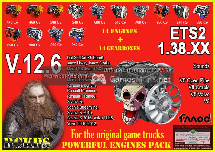 Pack Powerful engines + gearboxes V.12.6 for 1.38.XX