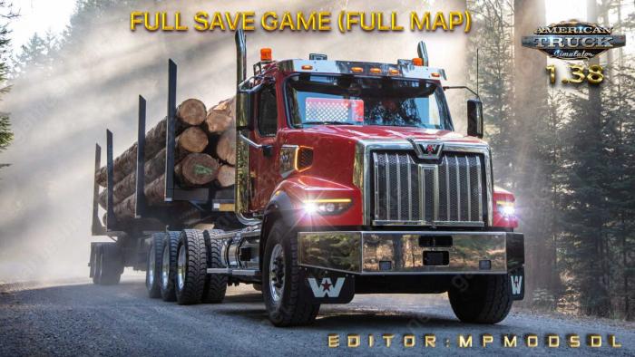 Full Save Game ATS 1.38 (Full Map) MpModsDL