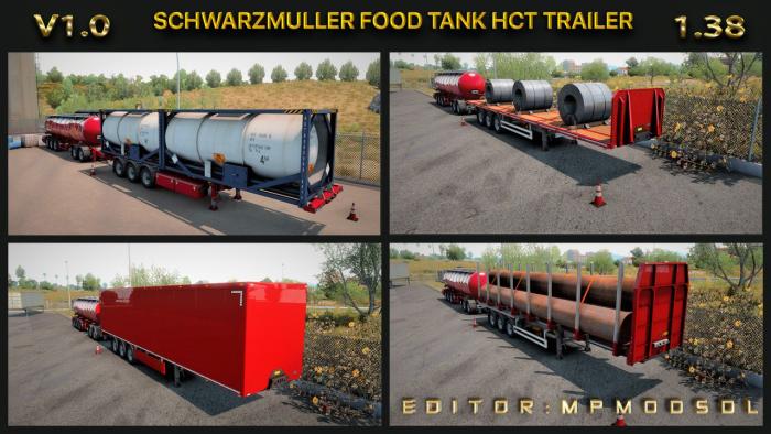 Schwarzmuller Food Tank B-Double And HCT Trailer v1.0 For ETS2 Multiplayer 1.38