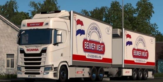 Beimer Meat paintjob for Scania S and Närko trailers