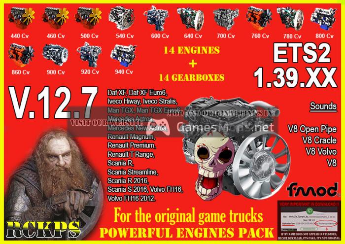 Pack Powerful engines + gearboxes V.12.7 for 1.39.XX