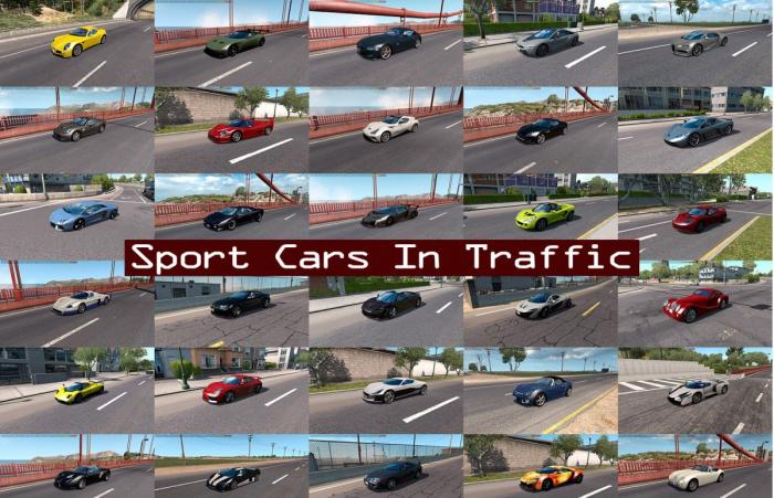 Sport Cars Traffic Pack (ATS) by TrafficManiac v7.5