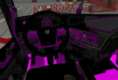 INTERIOR VOLVO FH16 2012 PINK AND BLACK 1.39