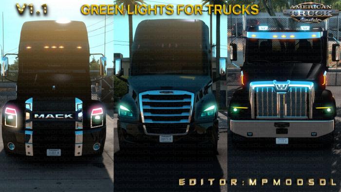 Green Lights For Trucks Mod v1.1 For ATS Single-Multiplayer