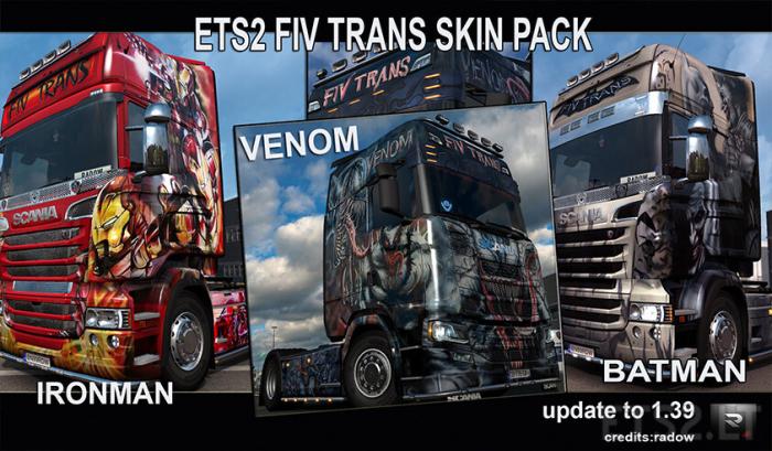 ETS2 FIV TRANS SKIN PACK Update 1.39
