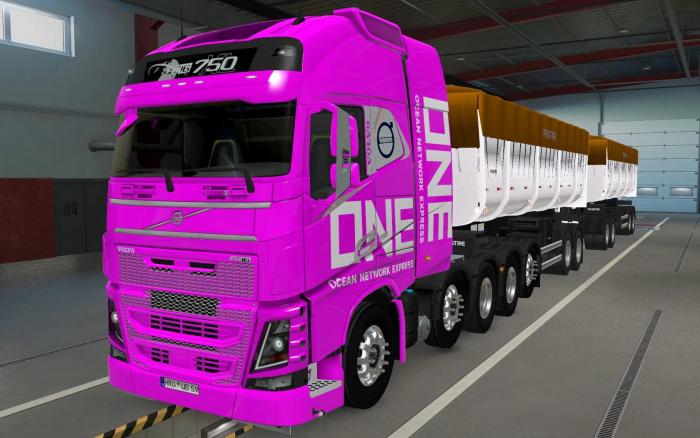 SKIN VOLVO FH16 2012 8X4 ONE PINK BY 1.42