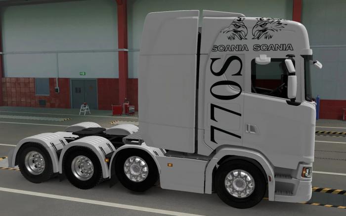 SKIN SCANIA S 2016 8X4 SPECIAL EDITION 770S WHITE BY RODONITCHO MODS 1.42