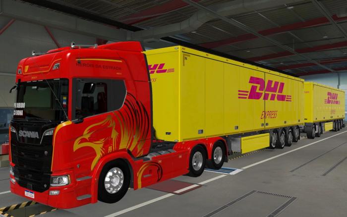 SKIN SCS TRAILERS DHL EXPRESS BY RODONITCHO MODS 1.42
