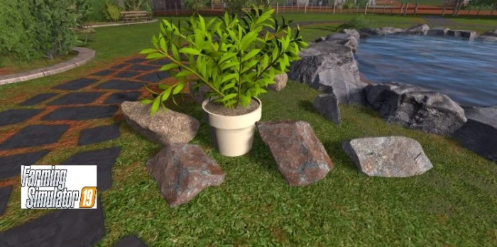 PLACEABLE FLOWERPOT AND ROCKS V1.0