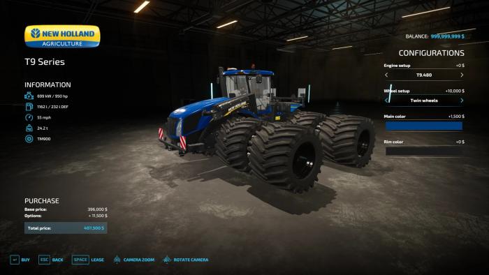 FS22 BEAST NEWHOLLAND T9 SERIES TRACTOR V 1.0